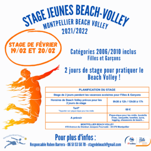Lire la suite à propos de l’article Samedi 19 & Dimanche 20 Février 2022, Stage Jeunes Beach Volley !