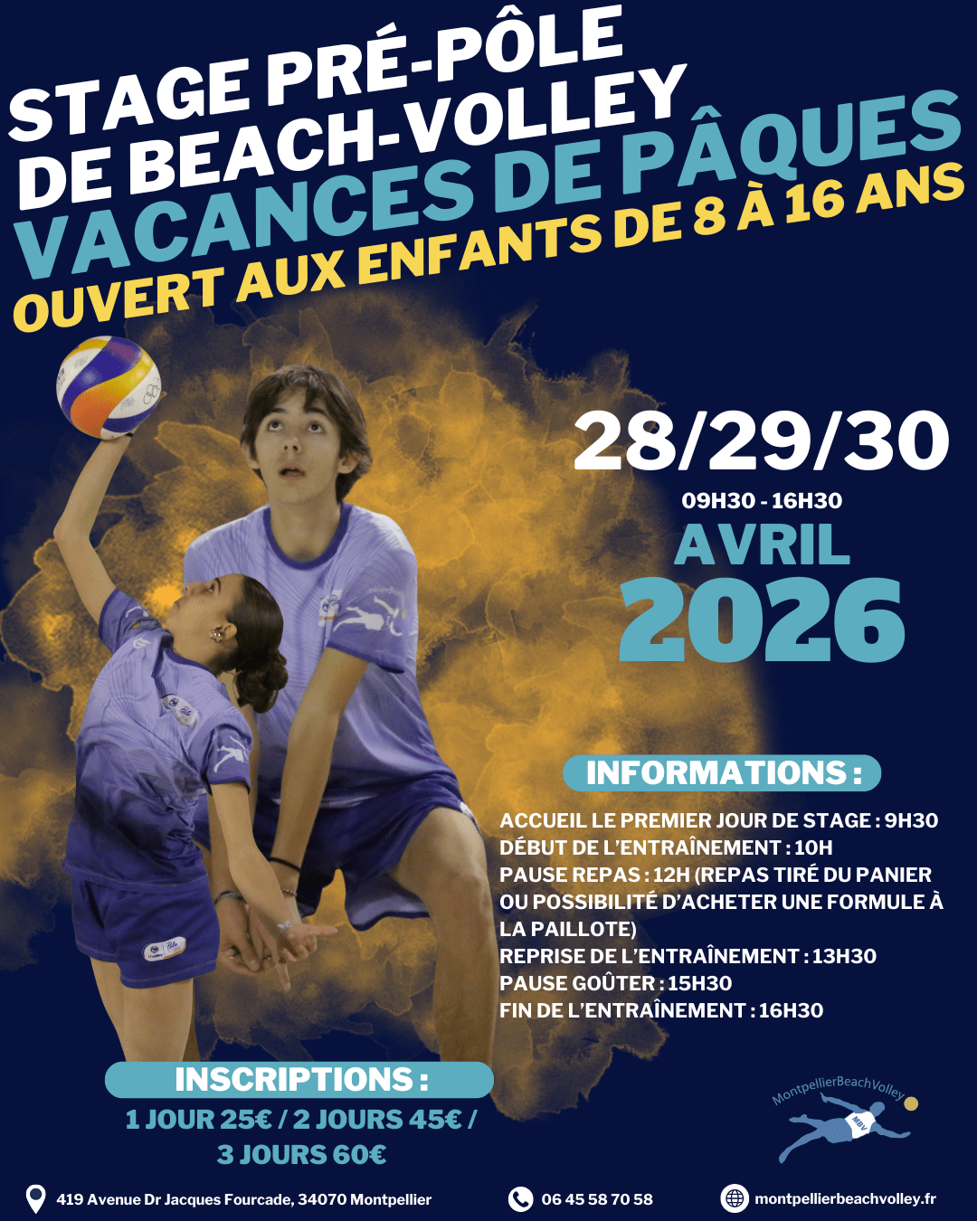 stage jeunes vacances de pâques